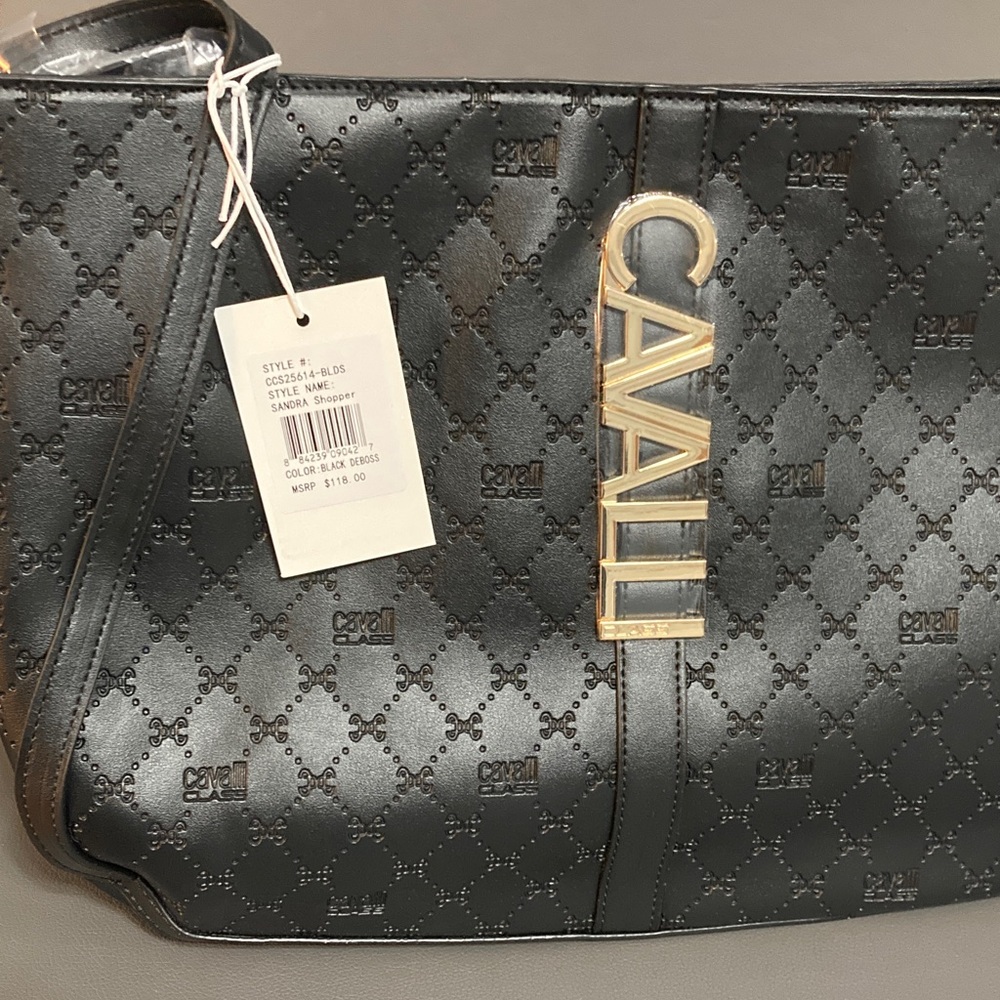 Cavalli Class Black Shopper bag - Picture 1 of 9